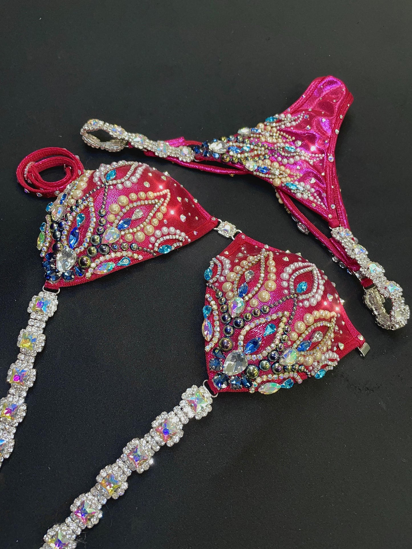 Magenta Bikini Suit MIX of stones (TN489)