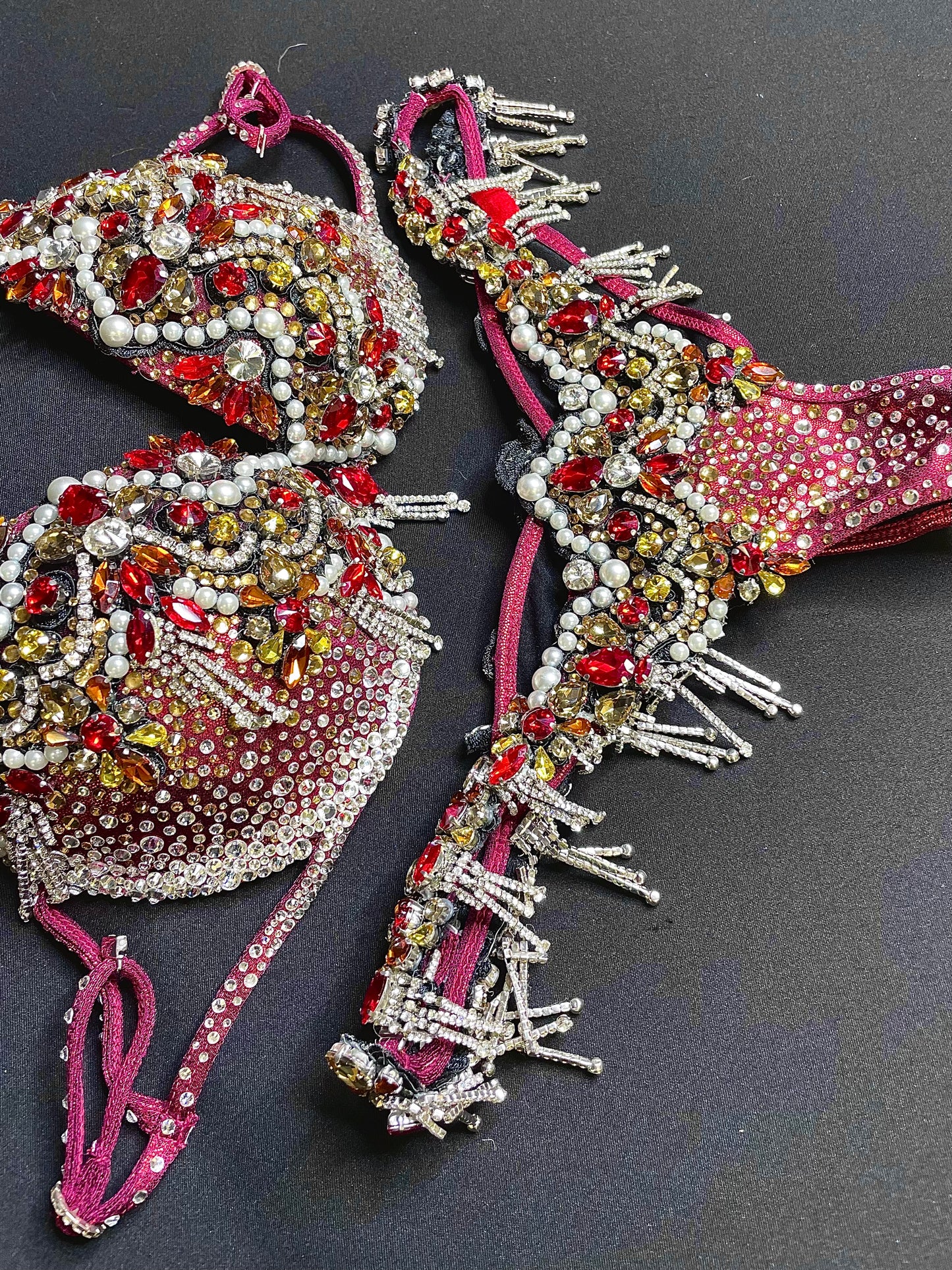 Burgundy red diva suit (TN444)