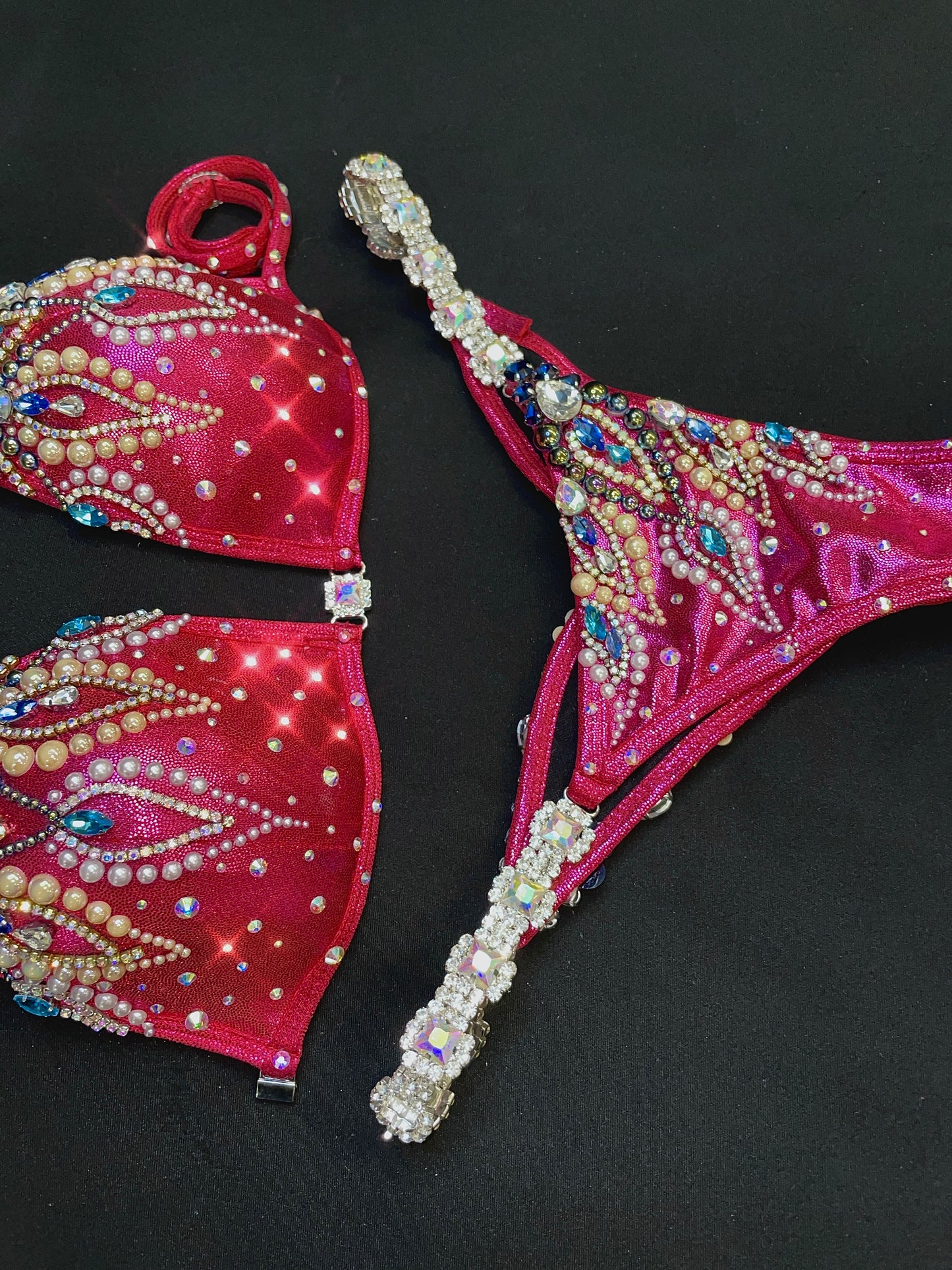 Magenta Bikini Suit MIX of stones (TN489)