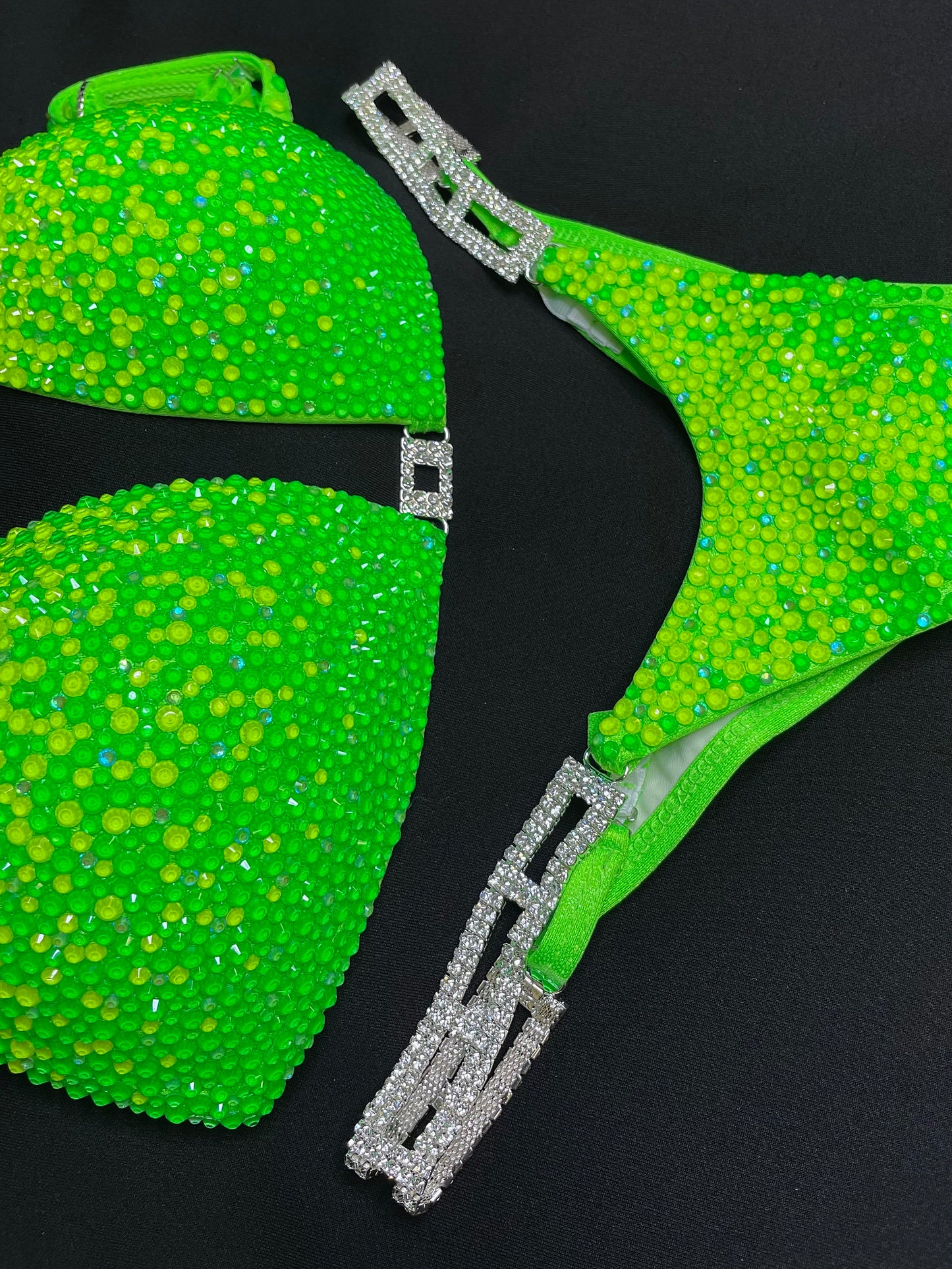 NEON lime green bikini suit (TN939)