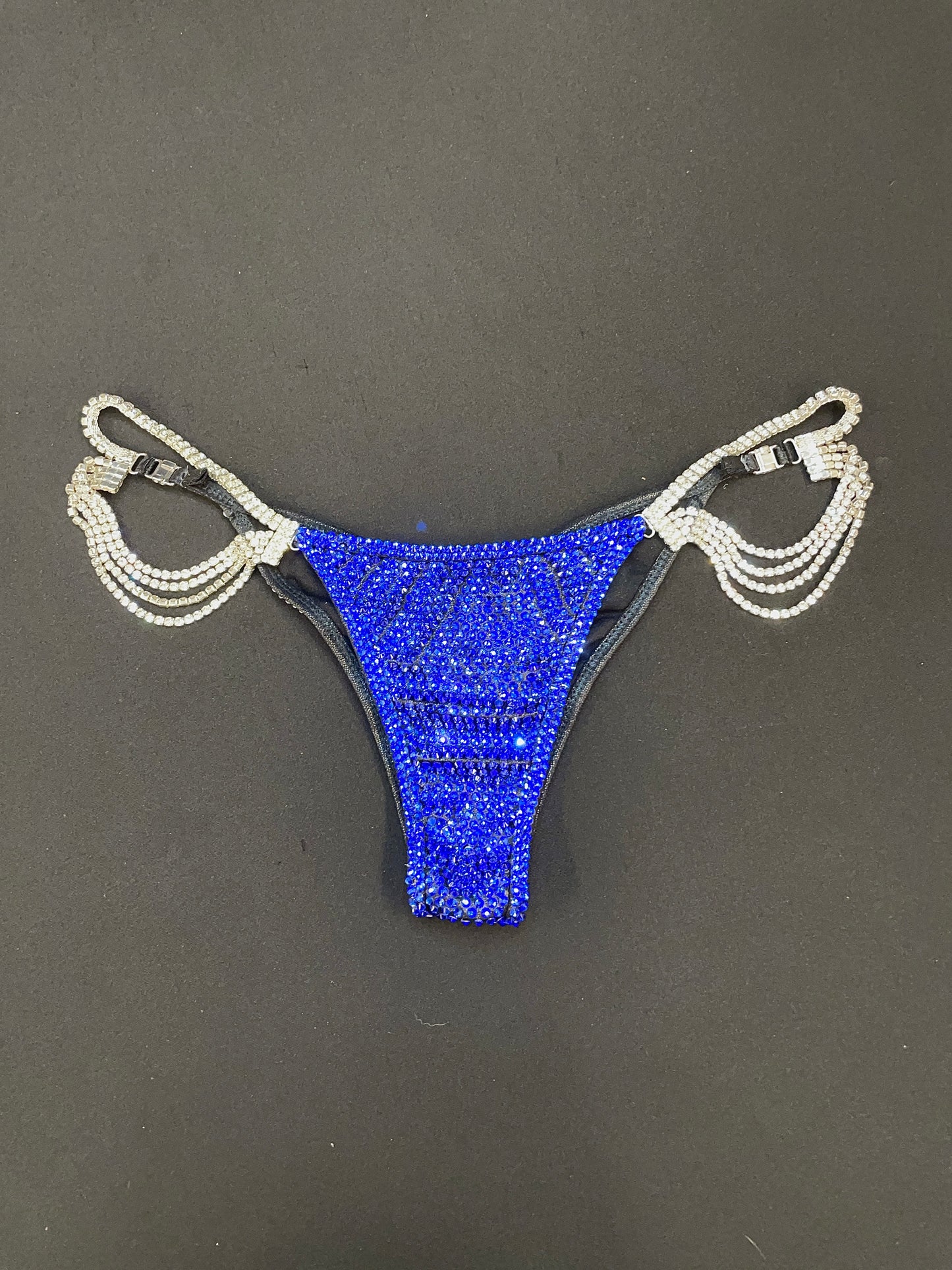 Black fabric Blue sapphire bikini (TN733)