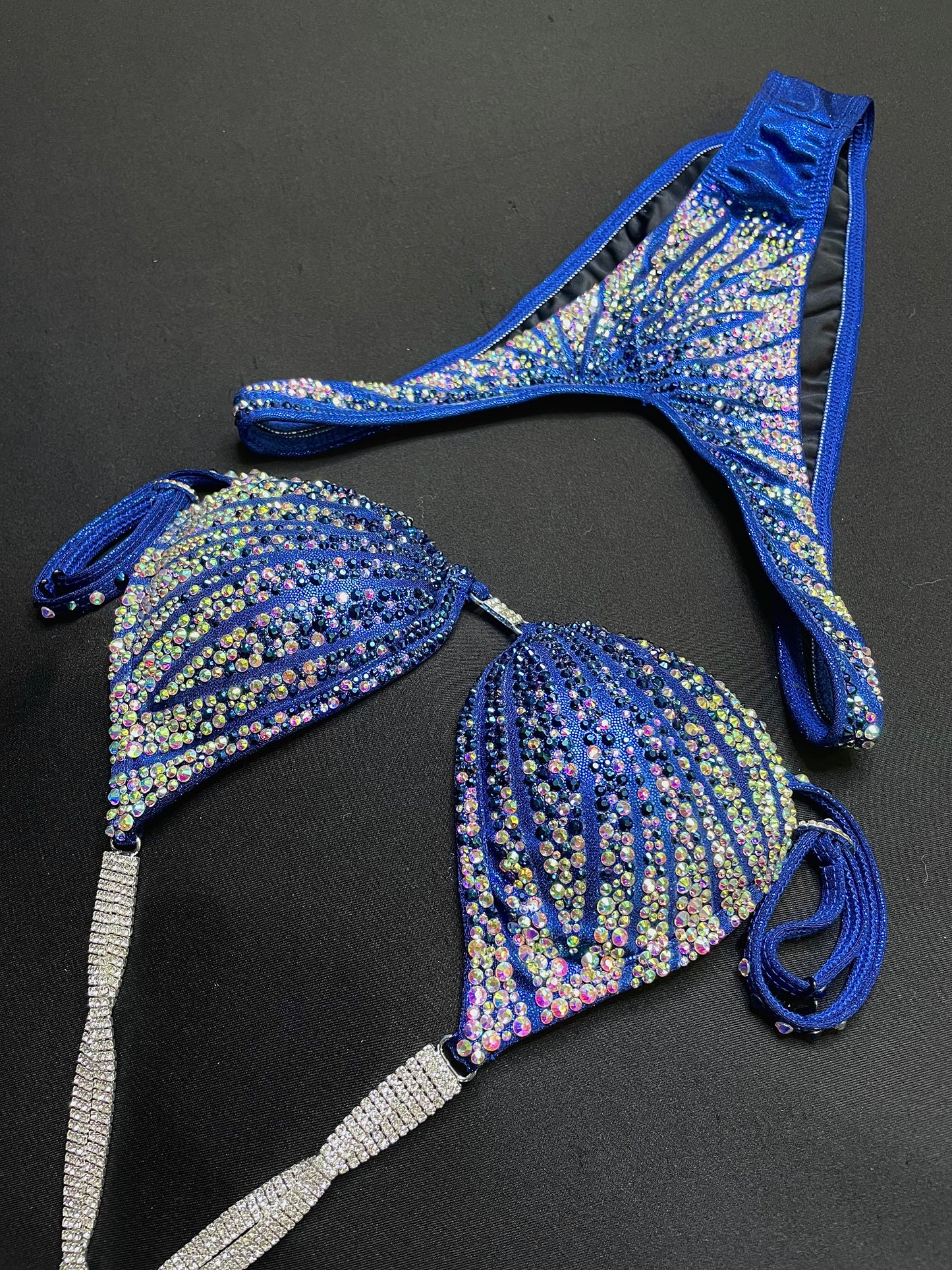 NEW design Black blue AB ombré figure suit (TN620)