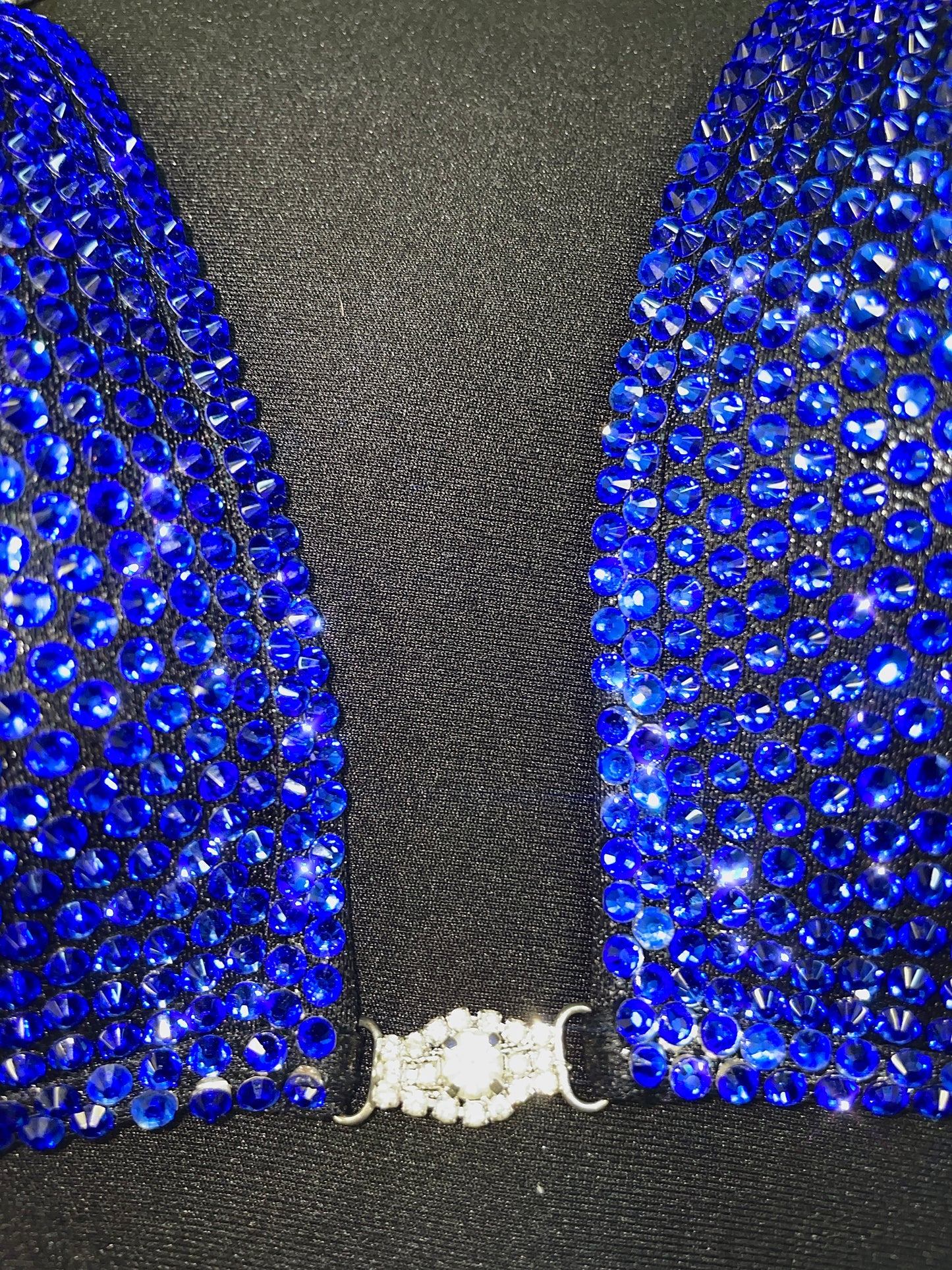 Black fabric Blue sapphire bikini (TN733)