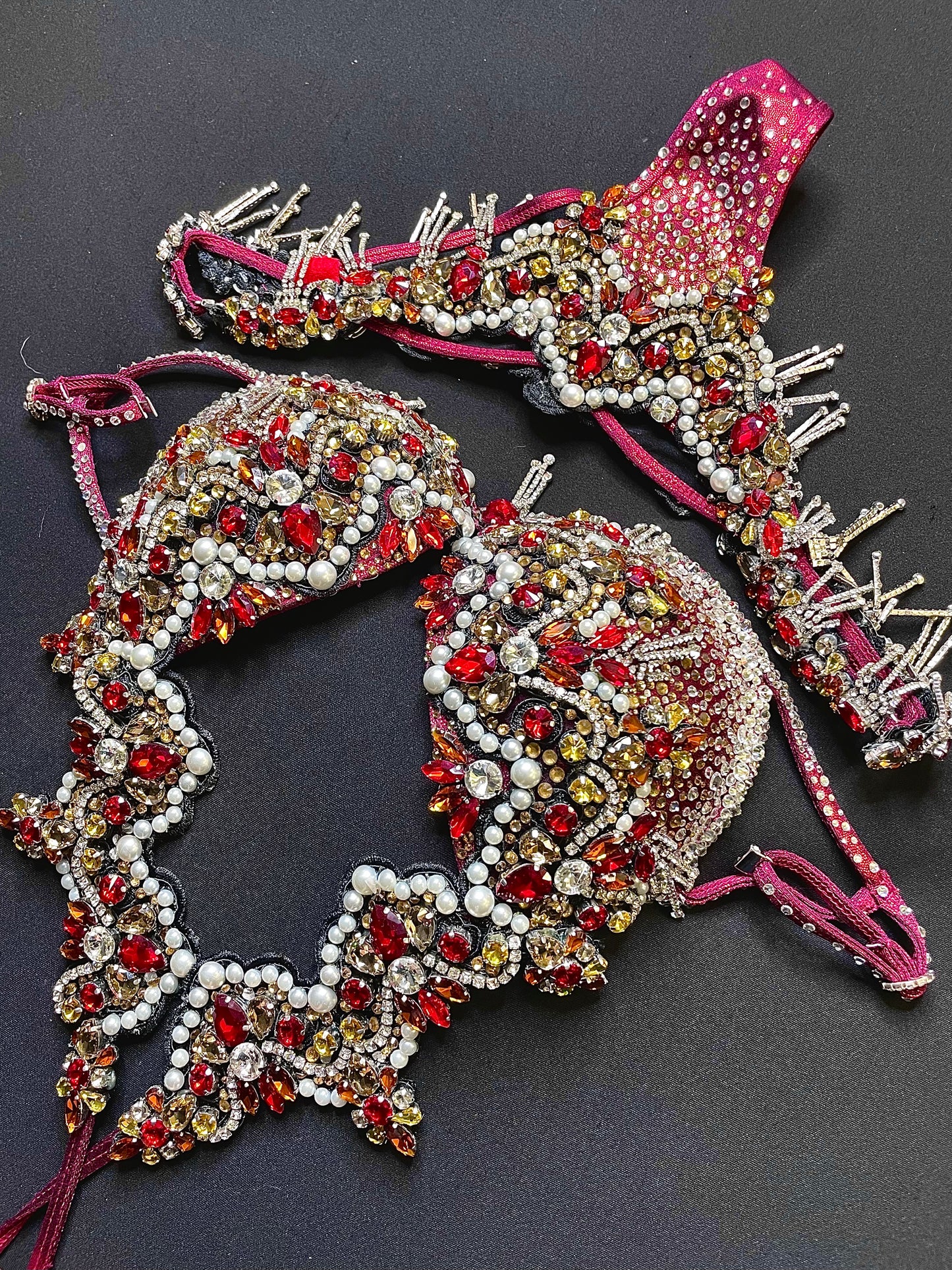 Burgundy red diva suit (TN444)