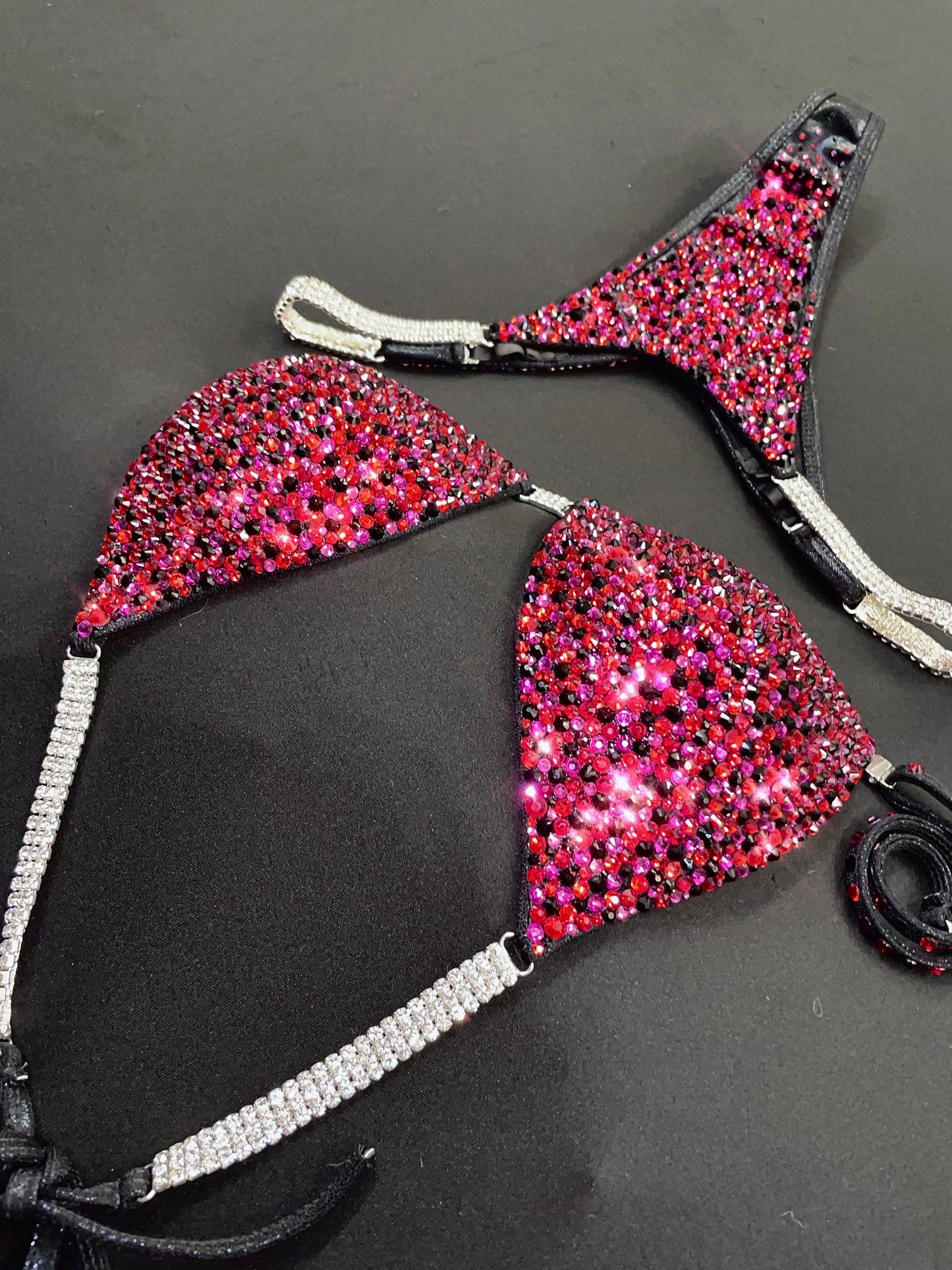 Black Fabric bikini MIX of Stones (TN796)