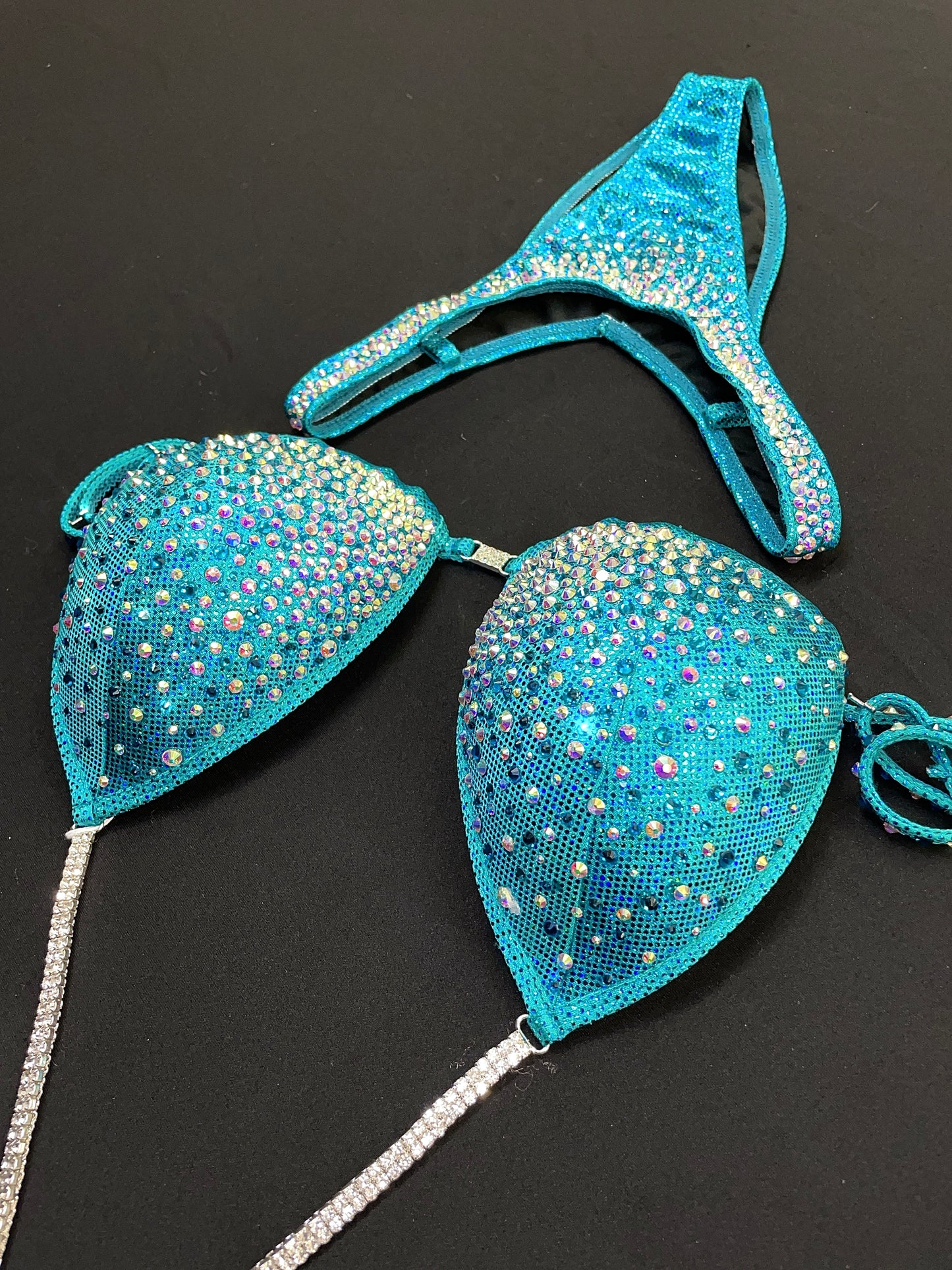 Turquoise/Teal Figure suit (TN589)