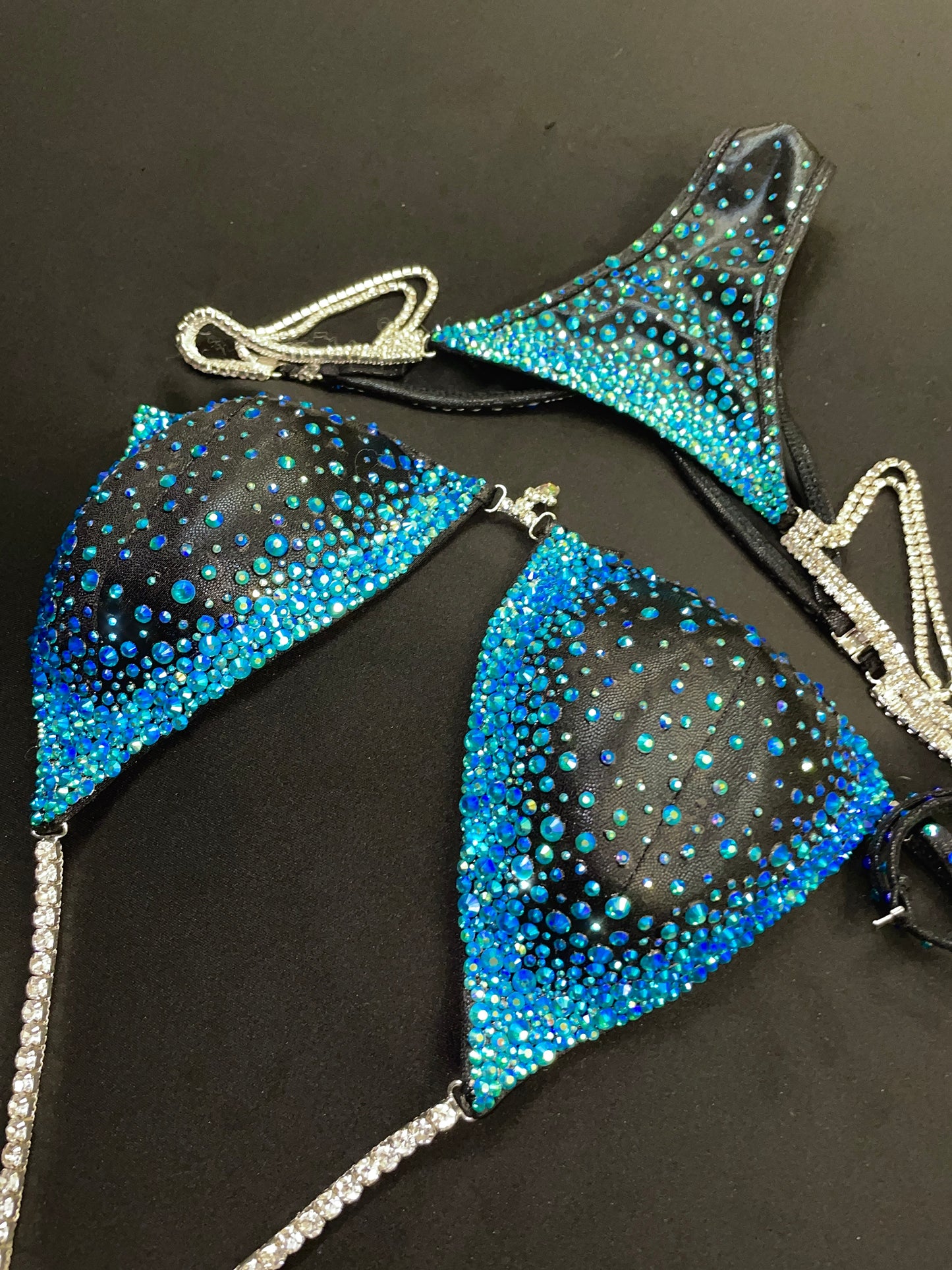 Black Bikini with Turquoise Stones (TN231)
