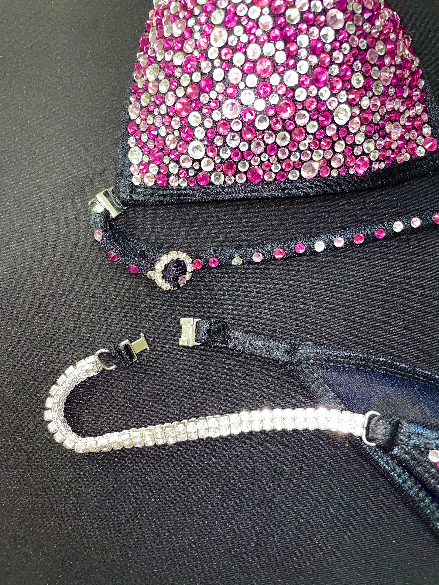 Black Bikini with Shades of Pink (TN448)