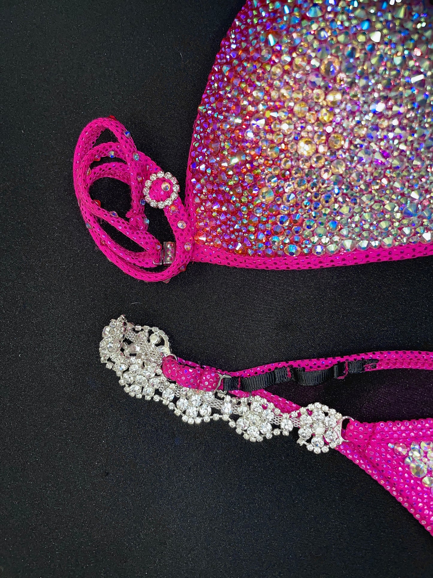 Fuchsia HOT Pink Bikini with MIX of stones (TN196)