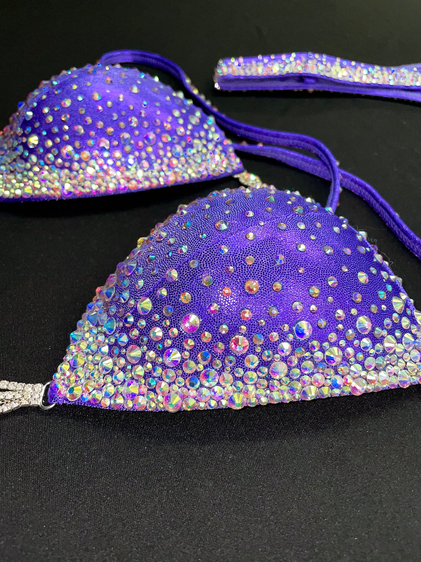Lavender Figure suit with AB stones (TN082)
