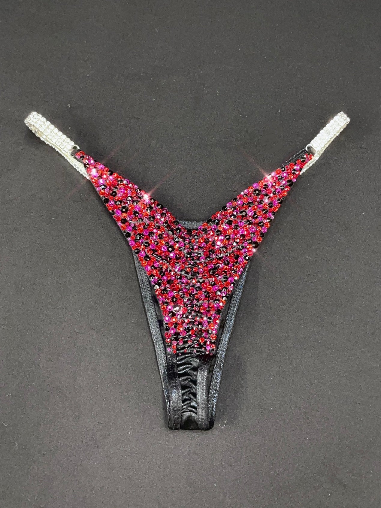 Black Fabric bikini MIX of Stones (TN796)