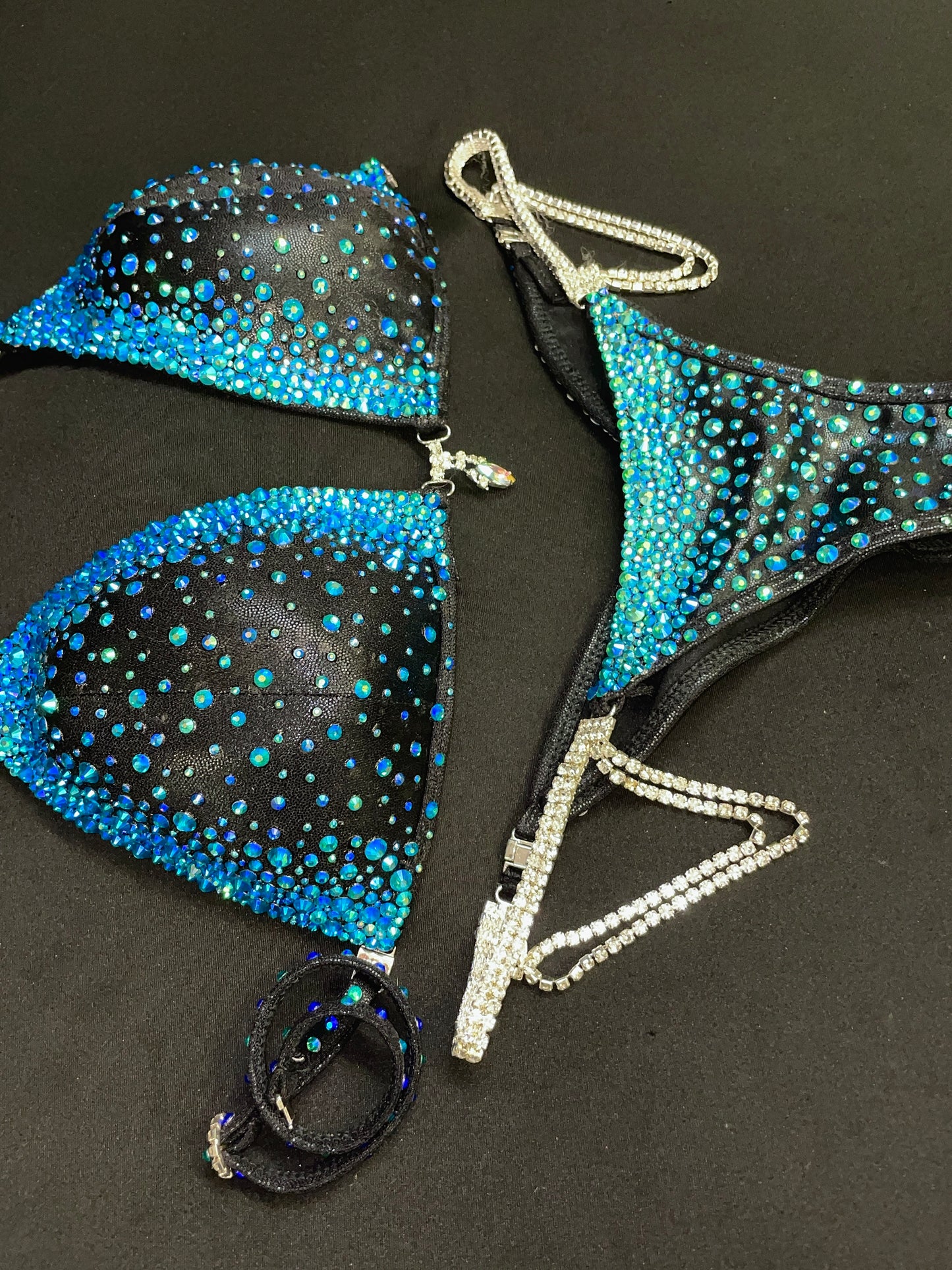 Black Bikini with Turquoise Stones (TN231)