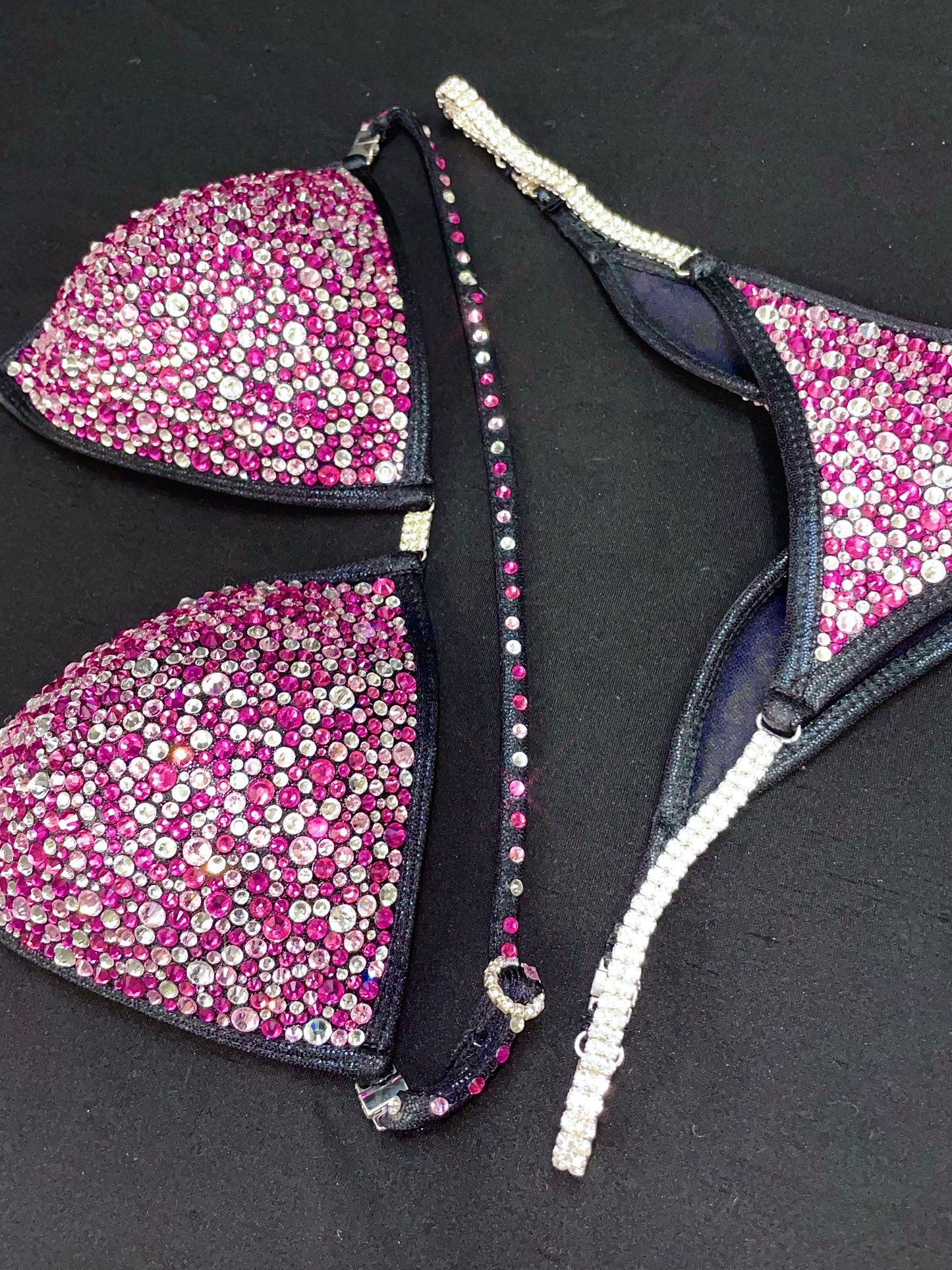 Black Bikini with Shades of Pink (TN448)
