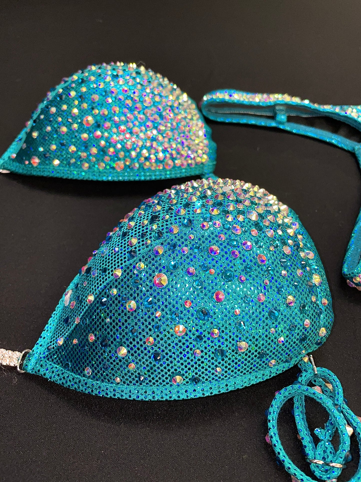 Turquoise/Teal Figure suit (TN589)