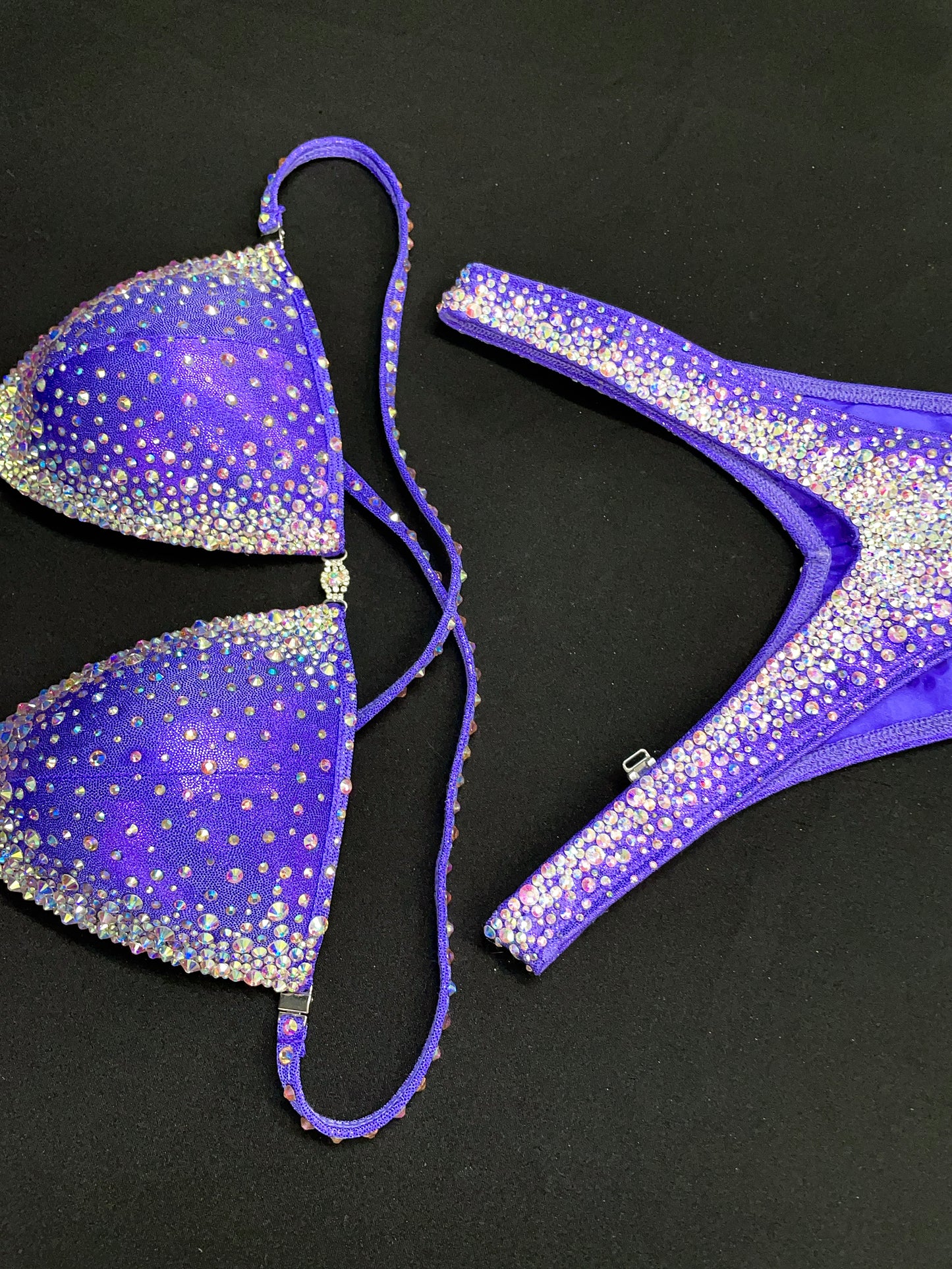 Lavender Figure suit with AB stones (TN082)