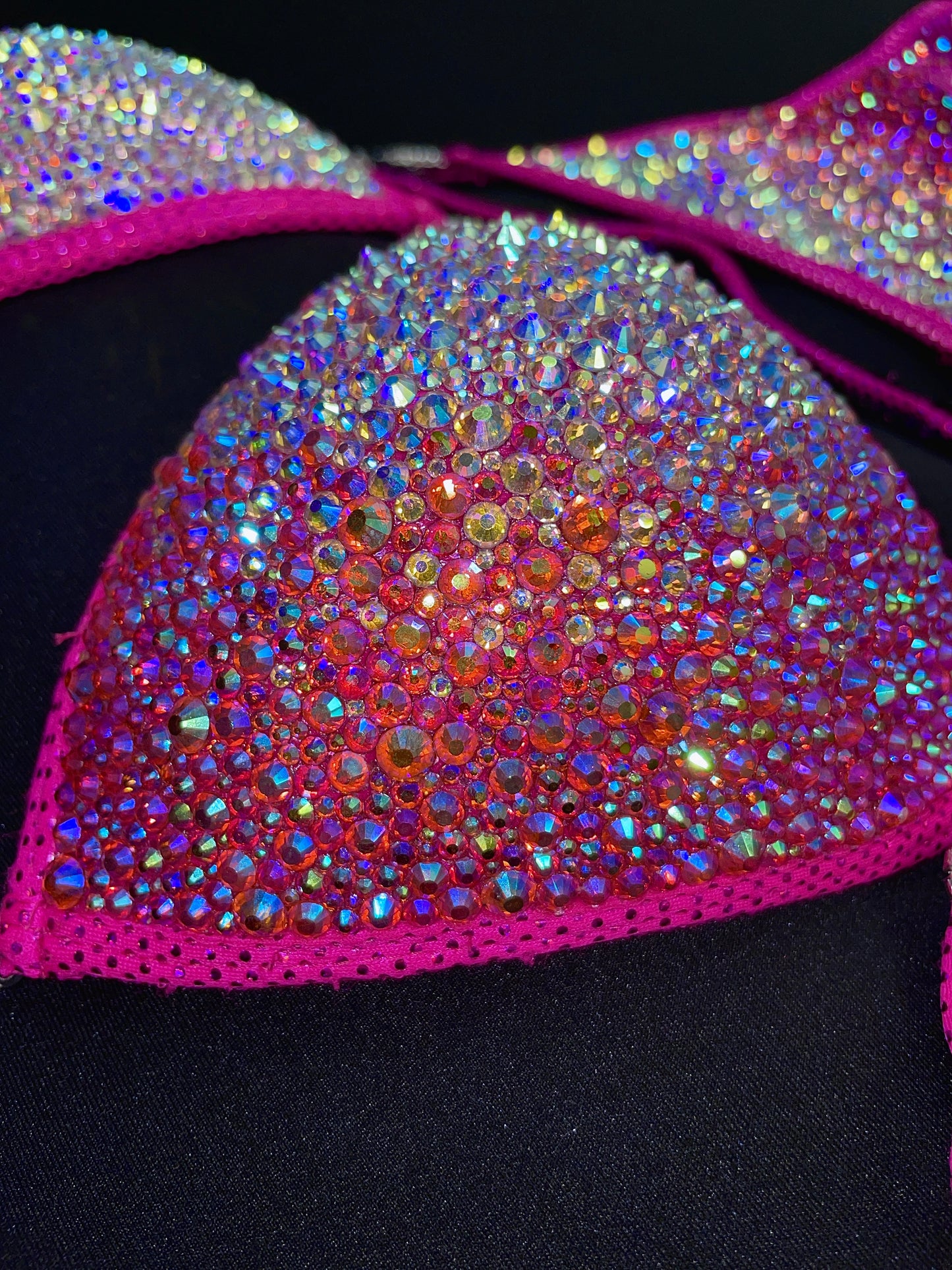 Fuchsia HOT Pink Bikini with MIX of stones (TN196)