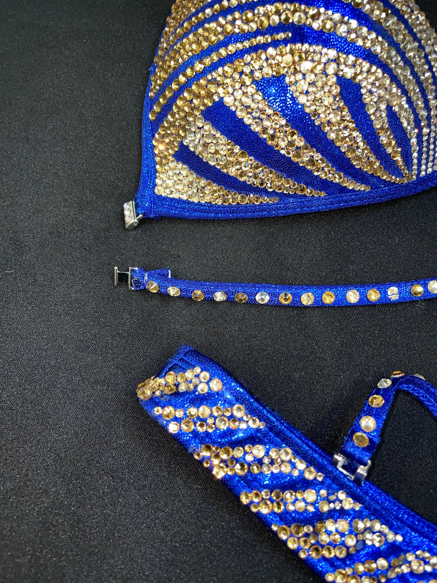 Blue figure suit with Gold stones (TN430)