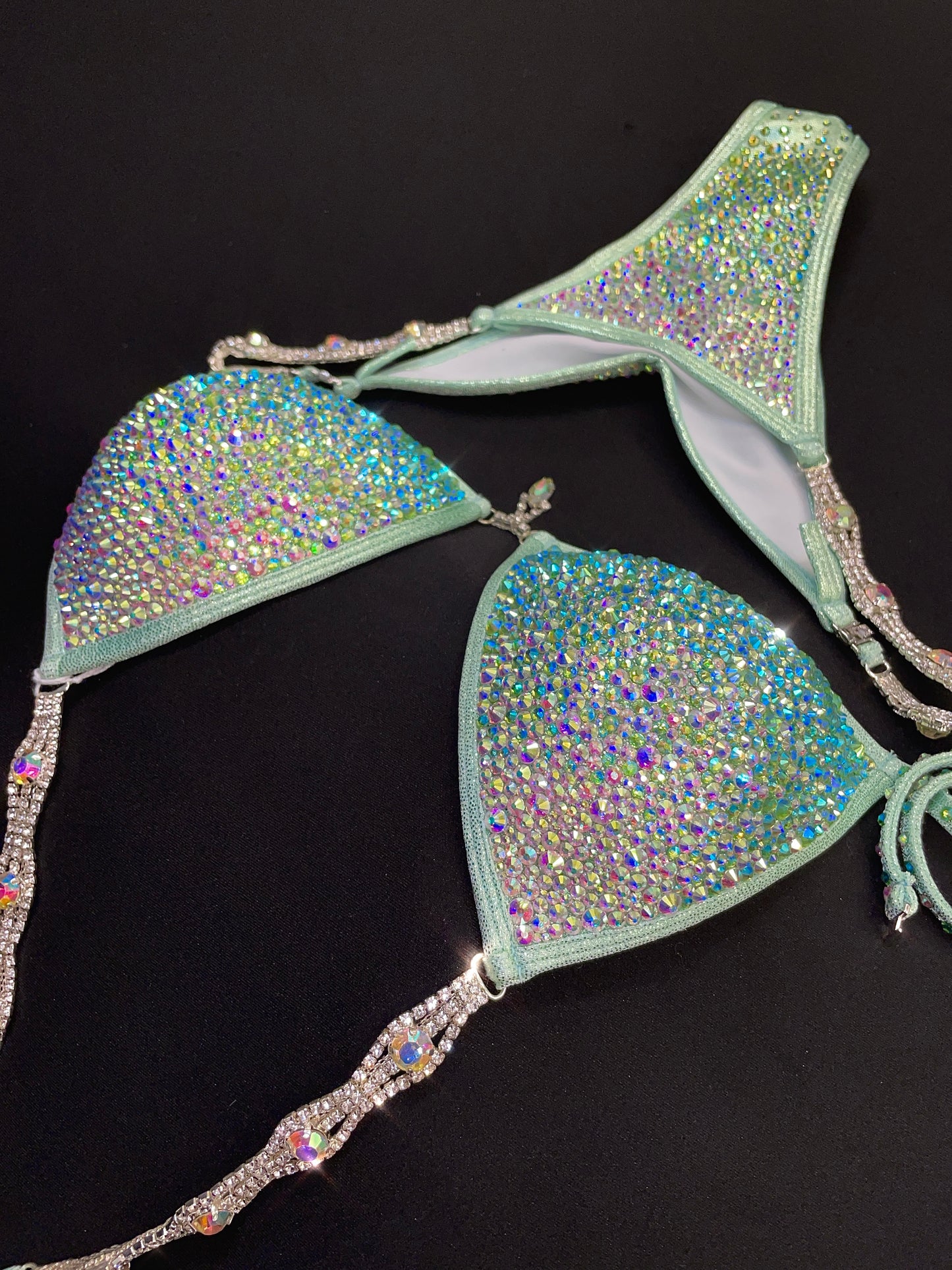 Mint Green Bikini With MIX of stones (TN069)
