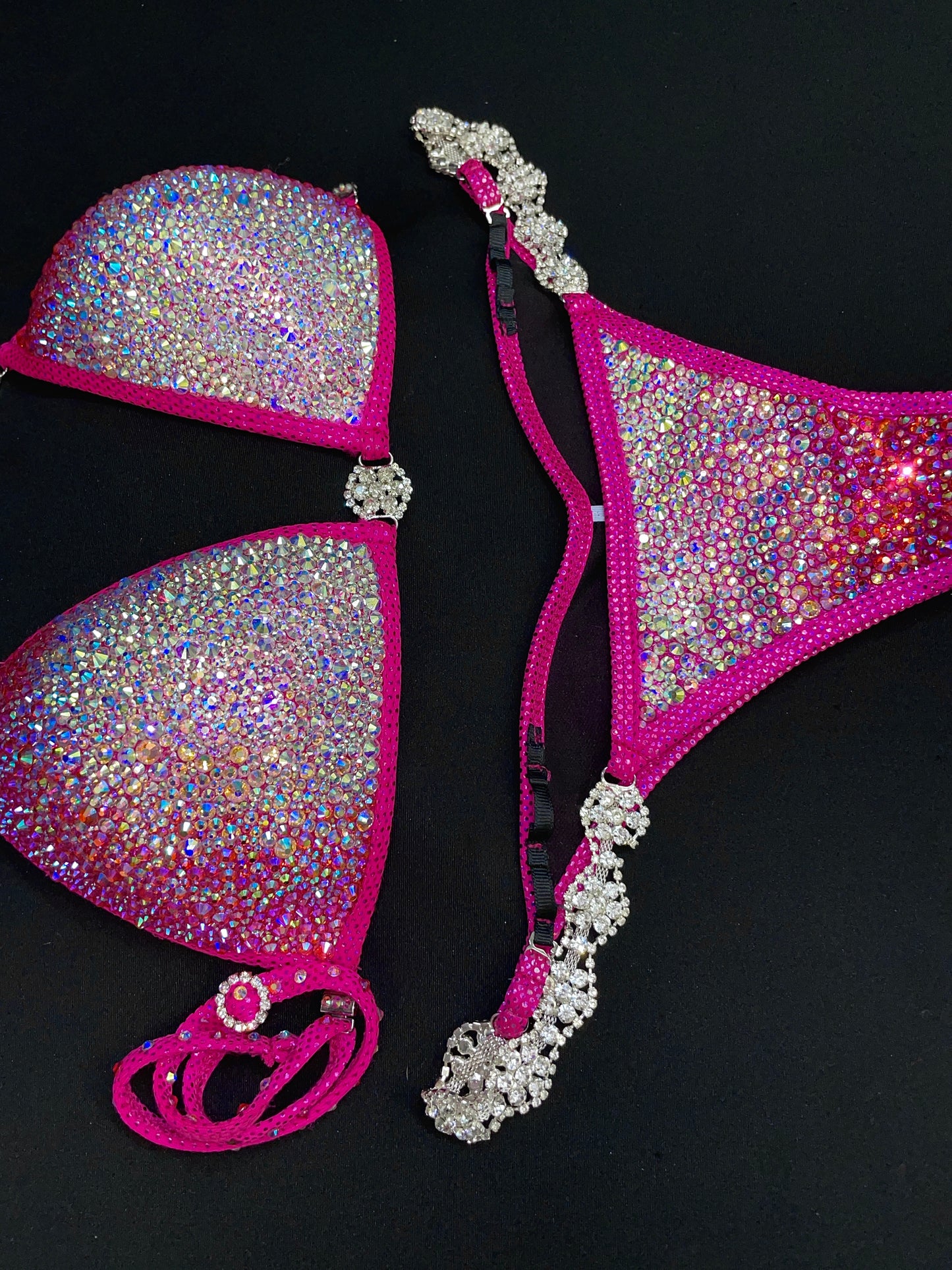 Fuchsia HOT Pink Bikini with MIX of stones (TN196)