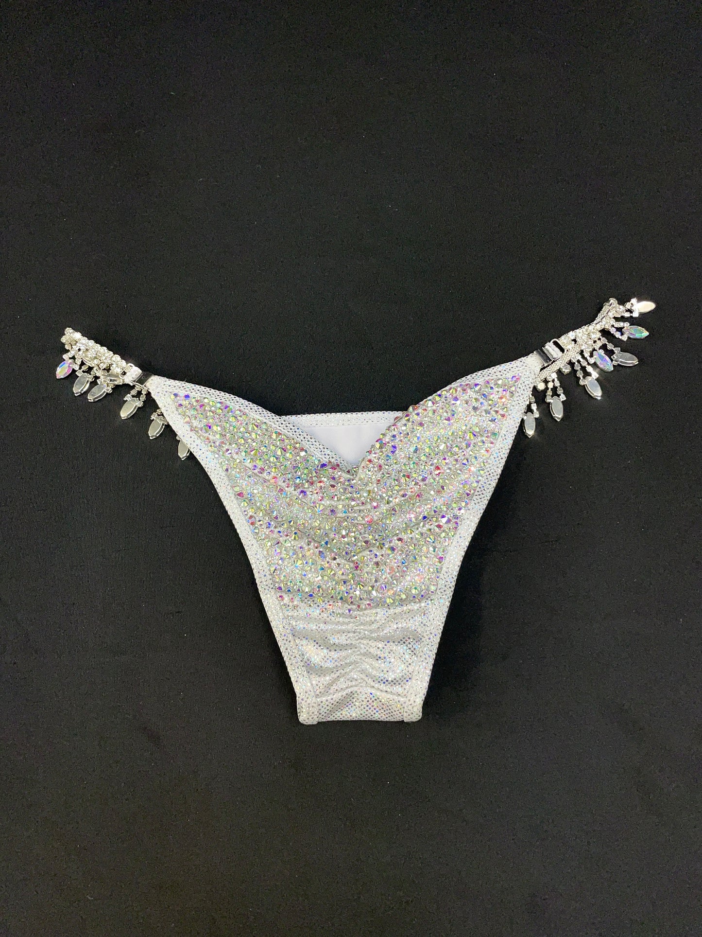 Silver foil fabric AB crystal Bikini (TN723)