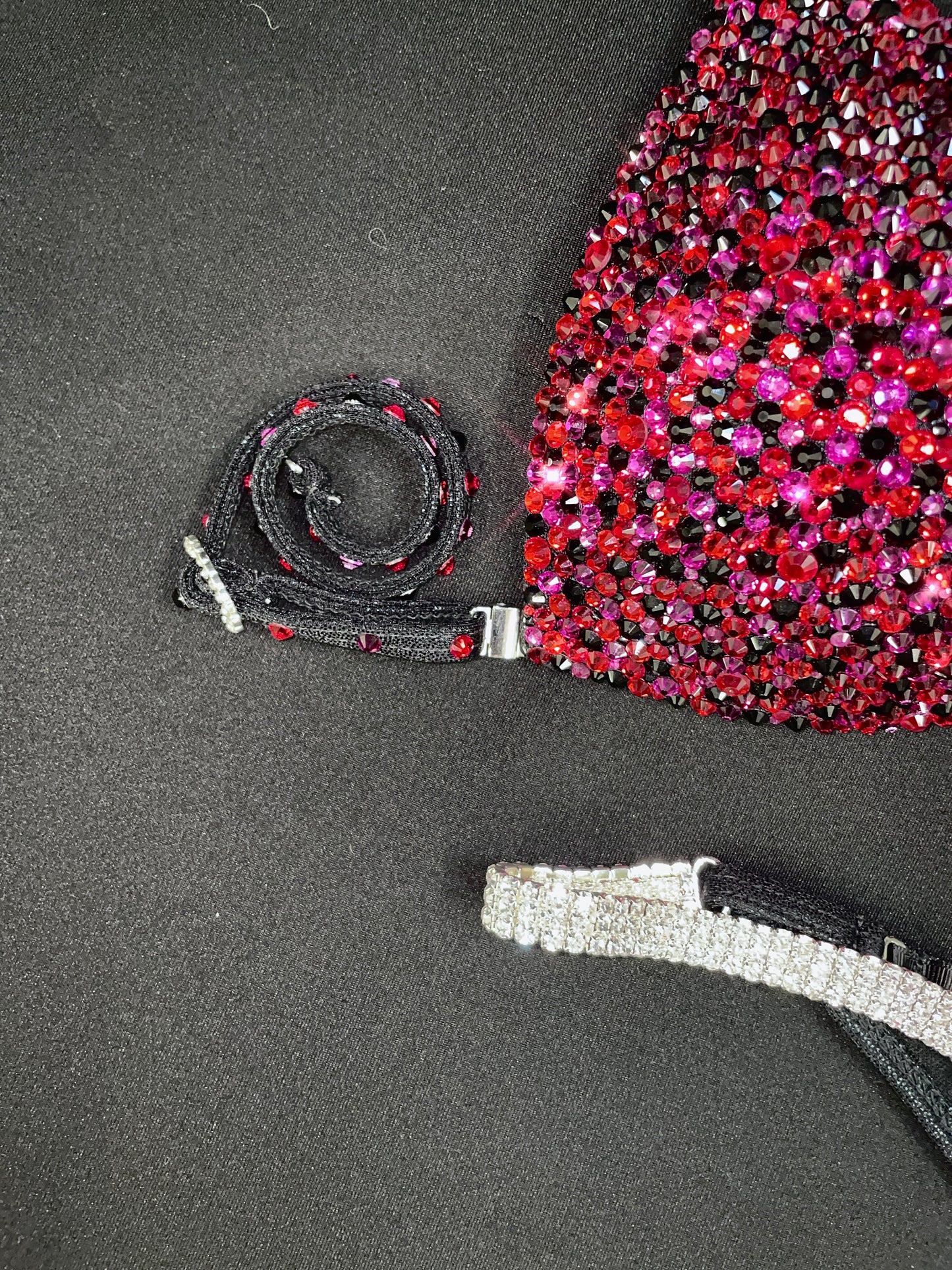 Black Fabric bikini MIX of Stones (TN796)