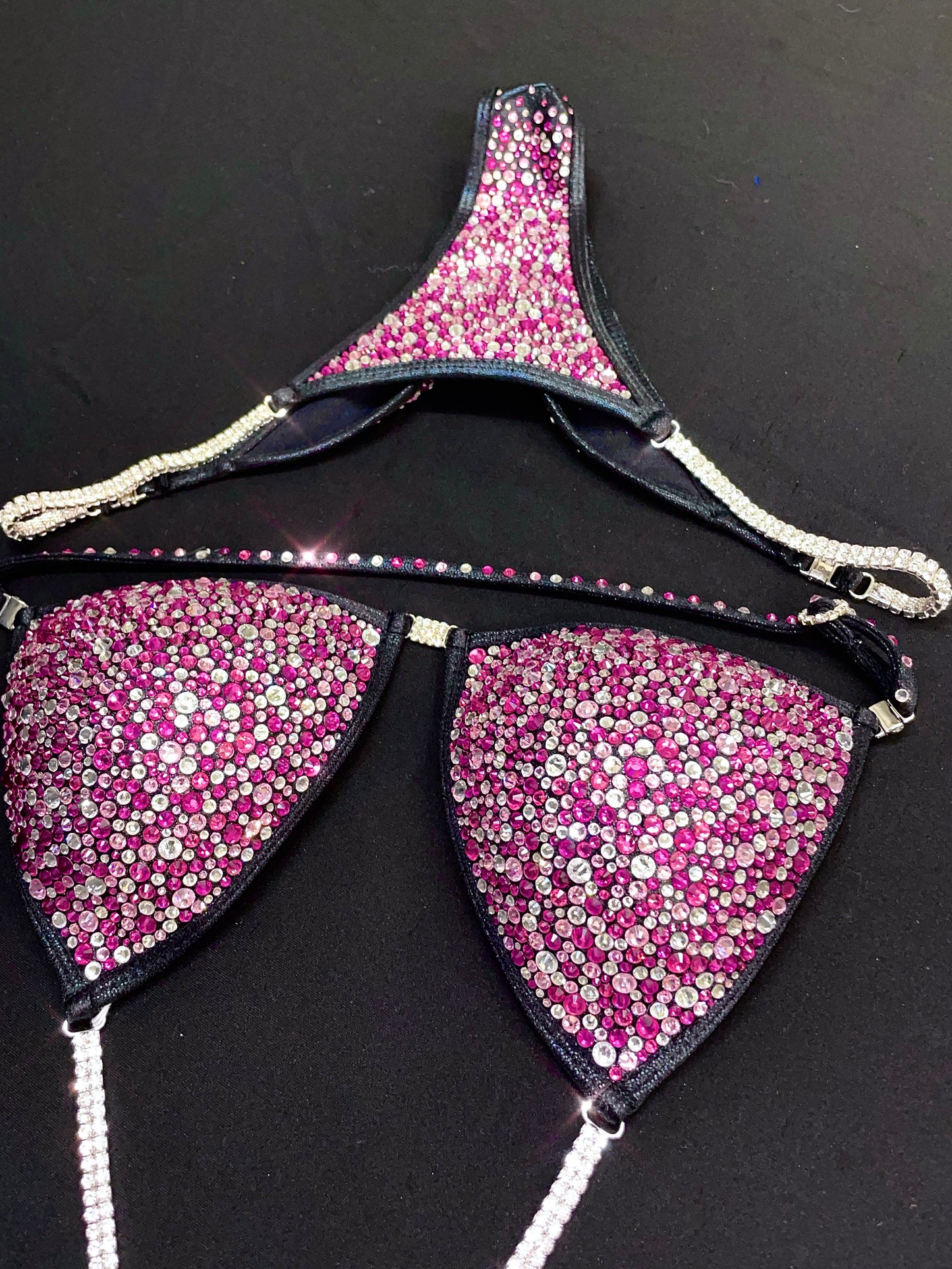 Black Bikini with Shades of Pink (TN448)