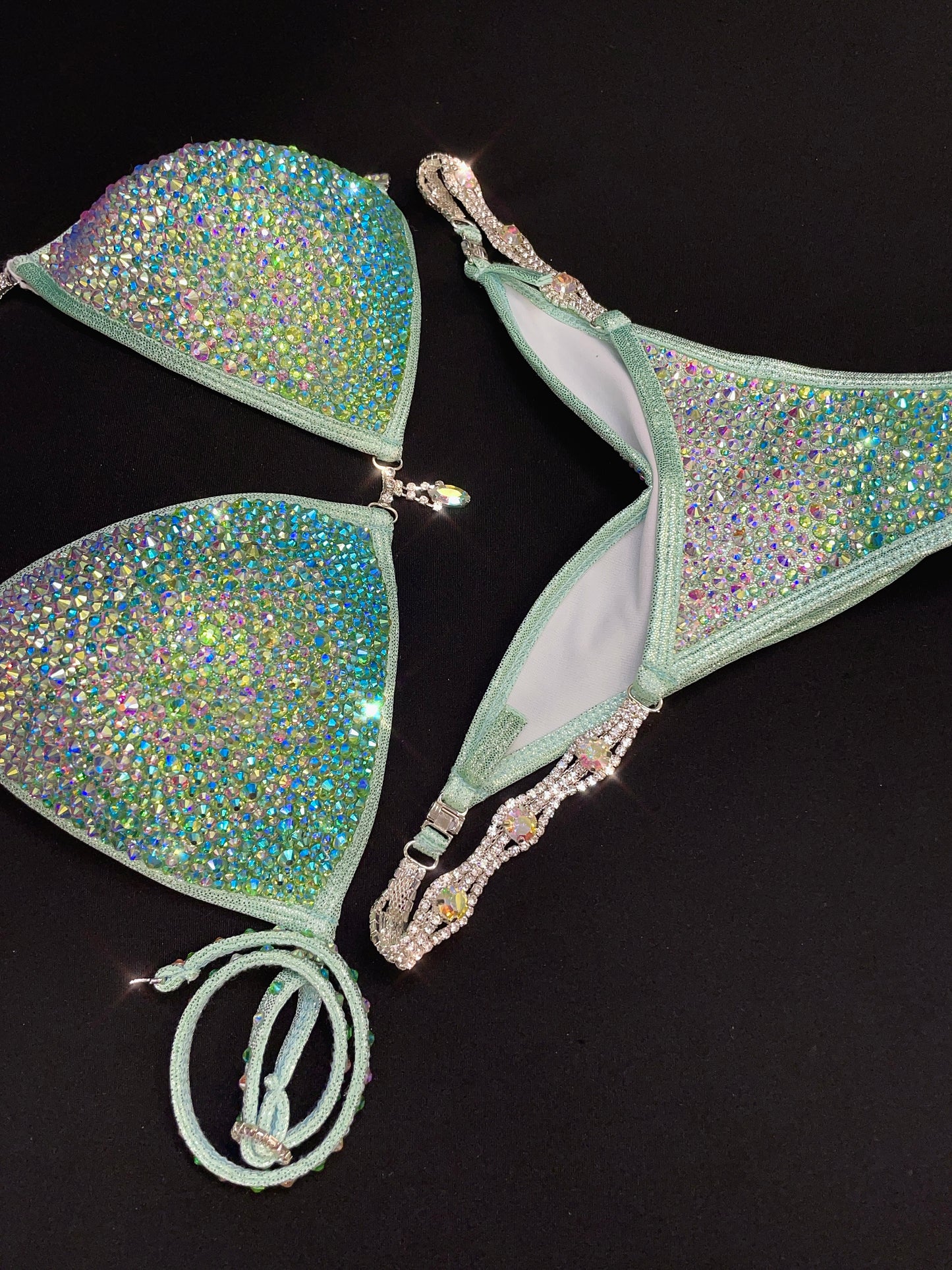 Mint Green Bikini With MIX of stones (TN069)