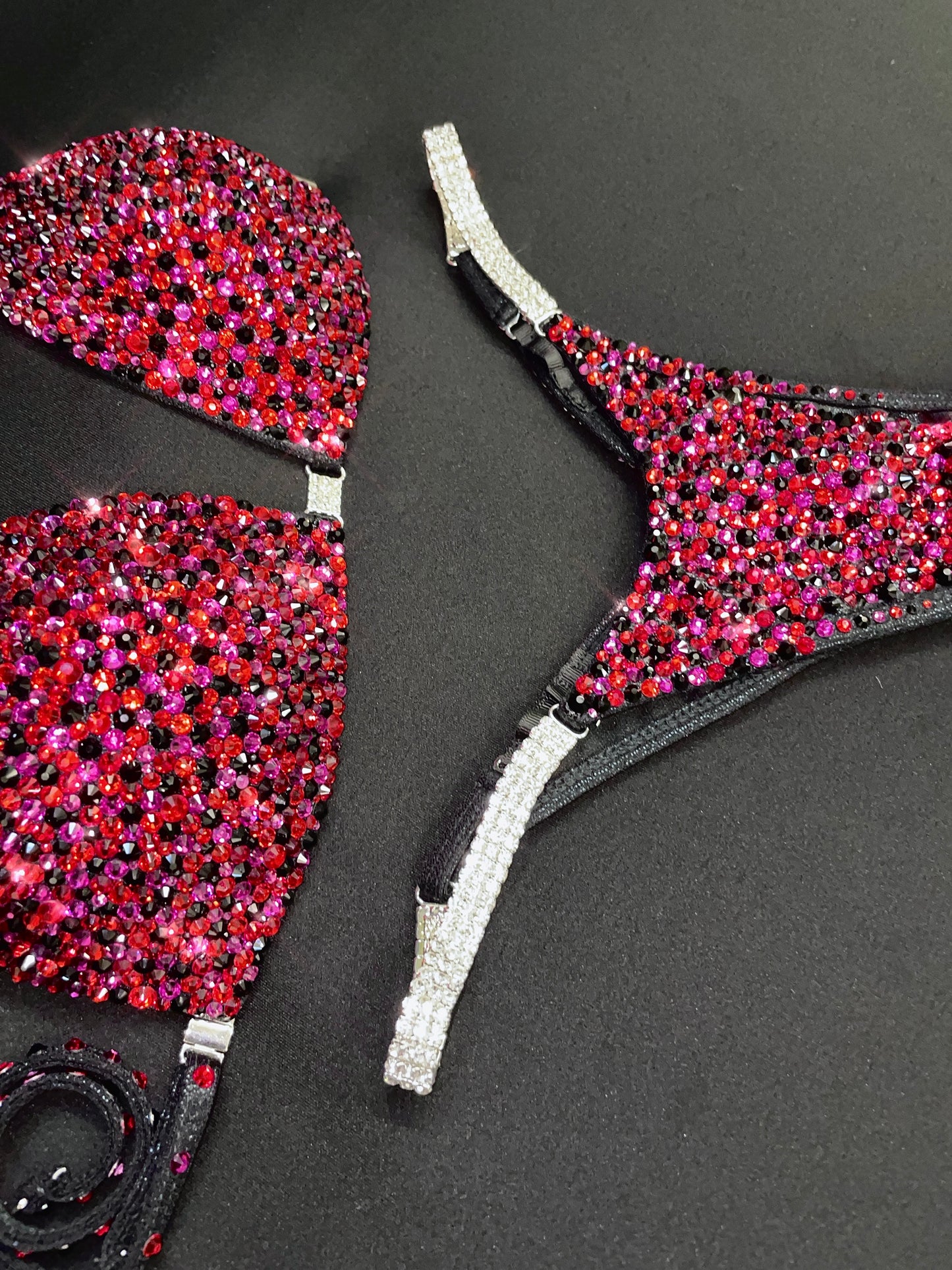 Black Fabric bikini MIX of Stones (TN796)
