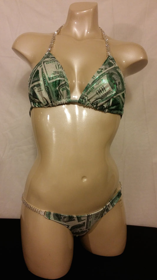 Linear rhinestone Bikini