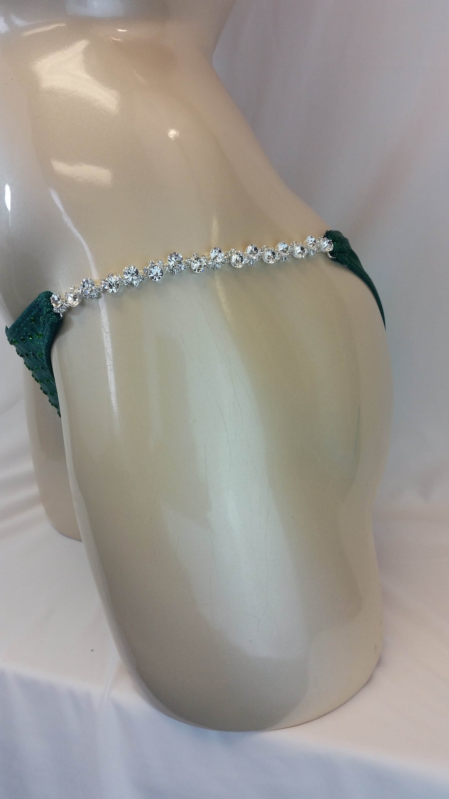 Emerald green Figure suit bikini with Emerald green rhinestones
