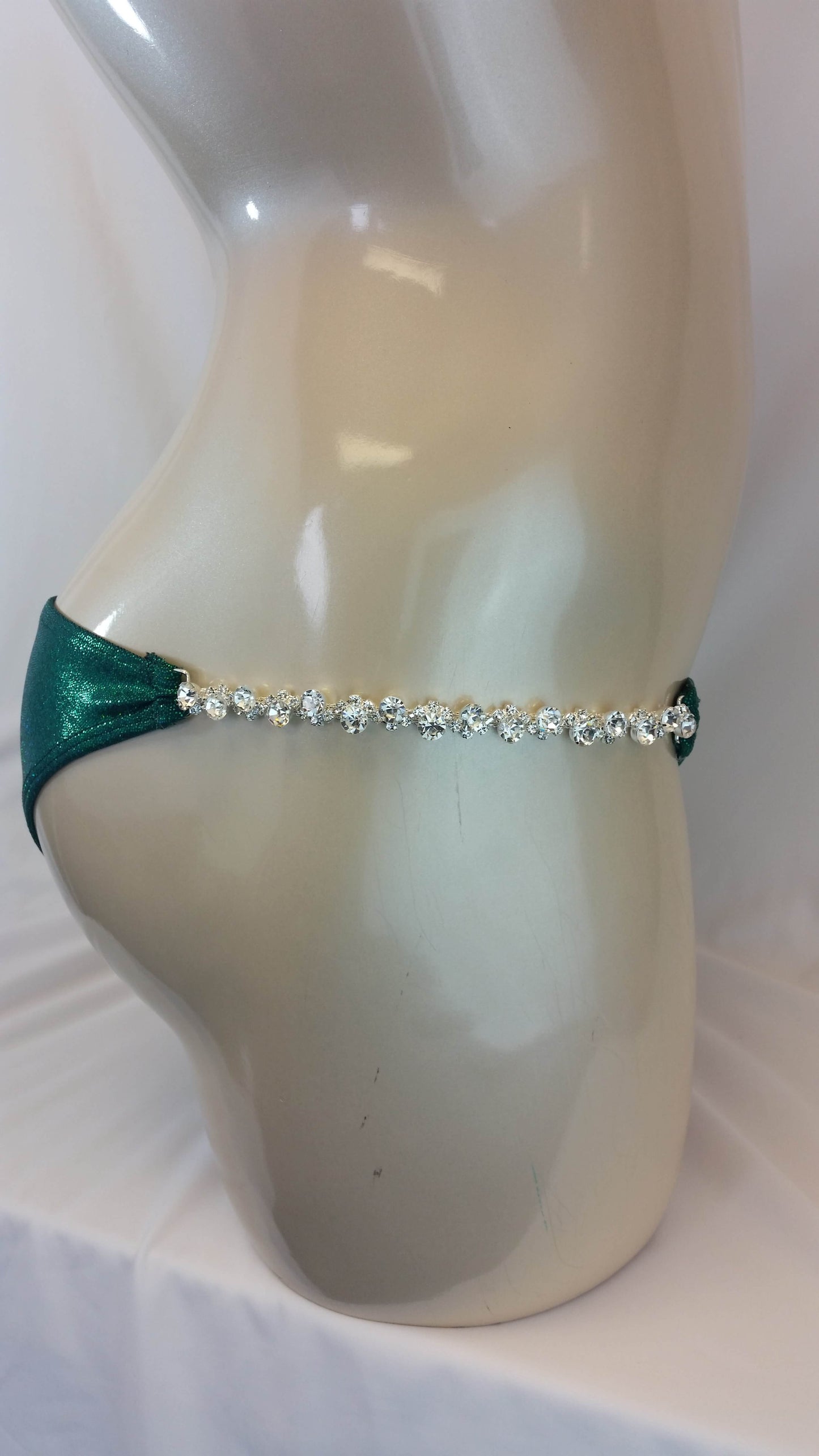 Emerald green Figure suit bikini with Emerald green rhinestones