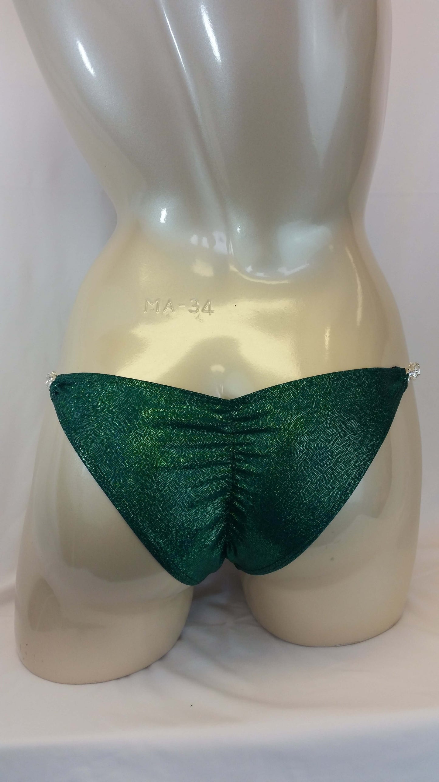 Emerald green Figure suit bikini with Emerald green rhinestones