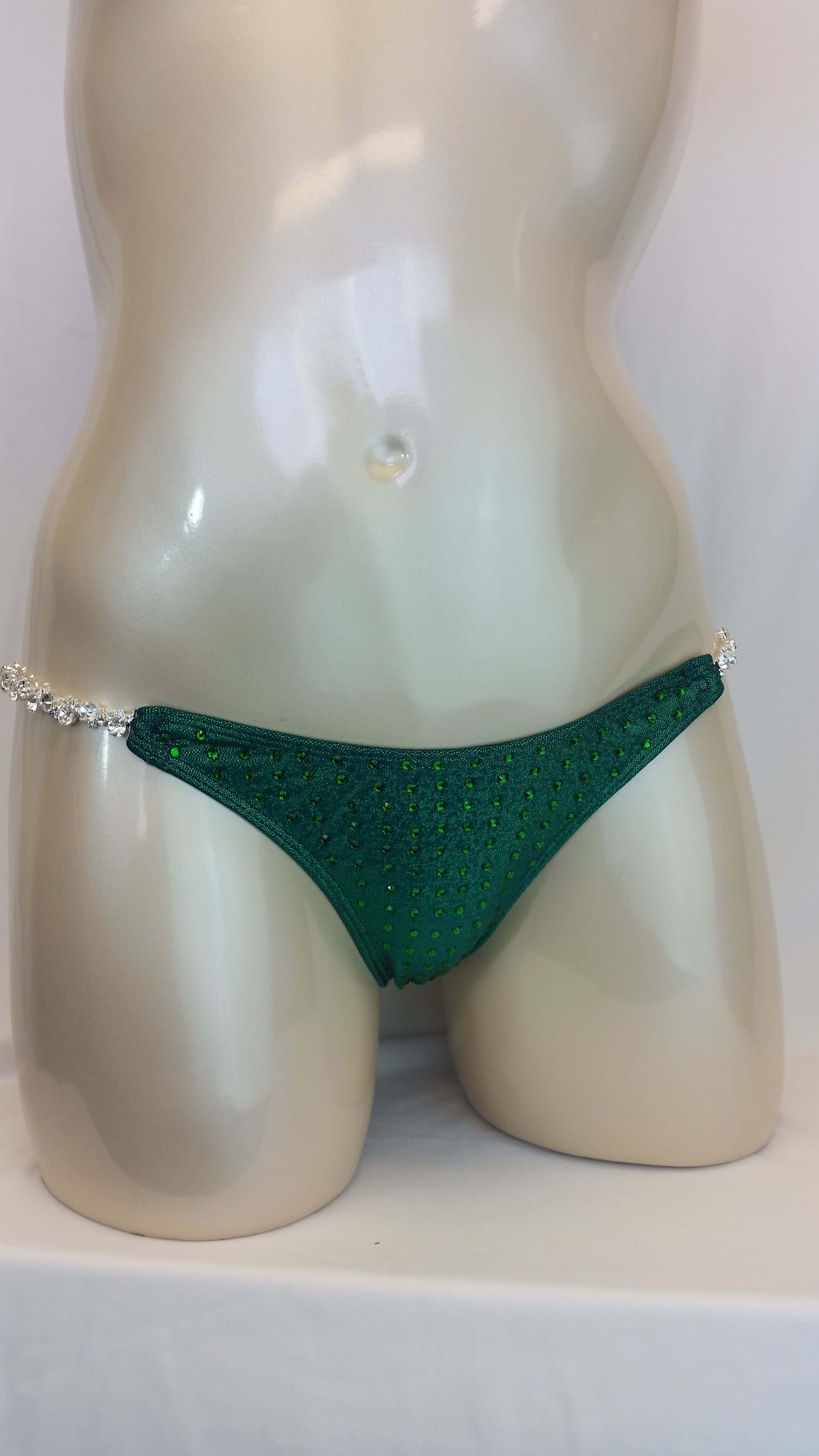 Emerald green Figure suit bikini with Emerald green rhinestones