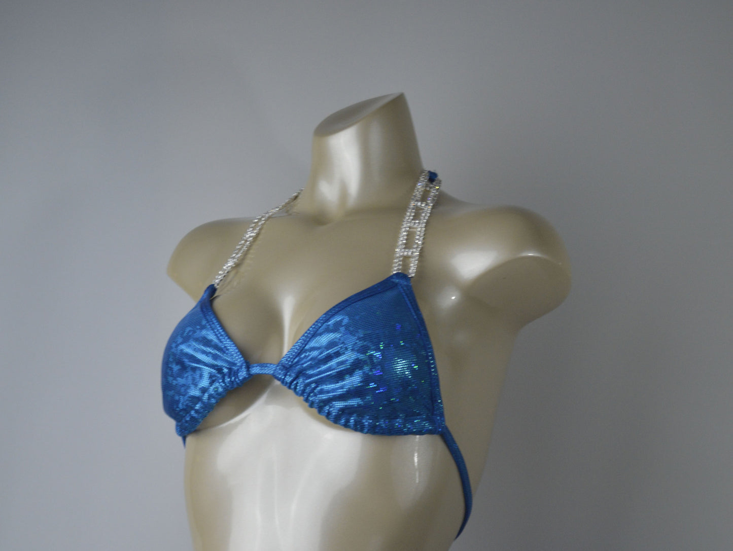 Shimmering Blue posing Suit