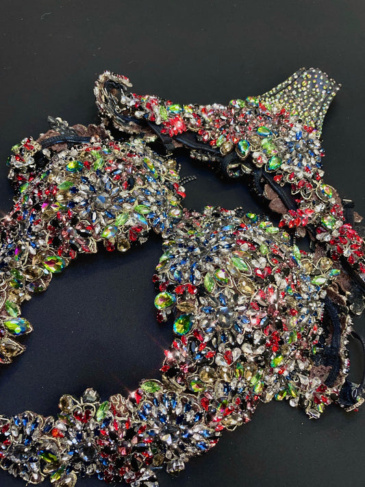 DIVA/WBFF Black Multicolor suit (TN444)