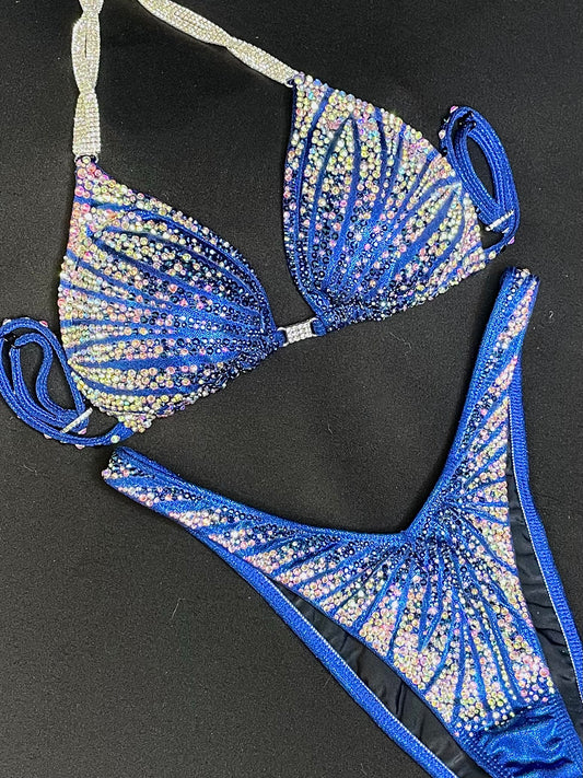 NEW design Black blue AB ombré figure suit (TN620)