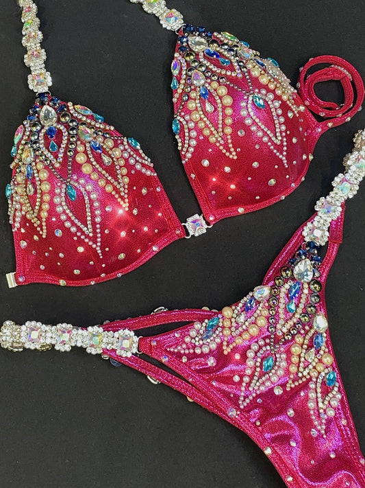 Magenta Bikini Suit MIX of stones (TN489)