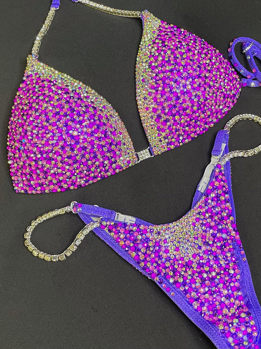 Black/magenta bikini suit (TN806)