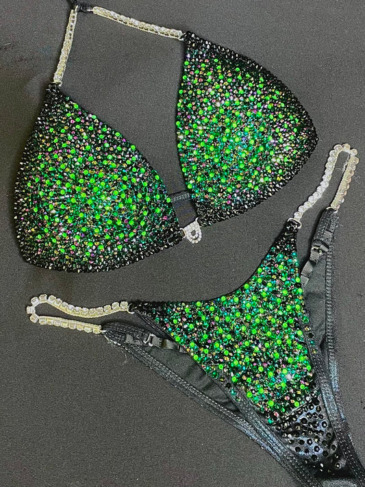 Black green NEON bikini (TN838)