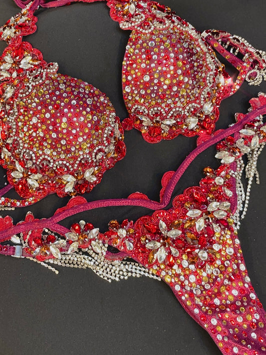 DIVA Magenta suit MIX of stones (TN016)