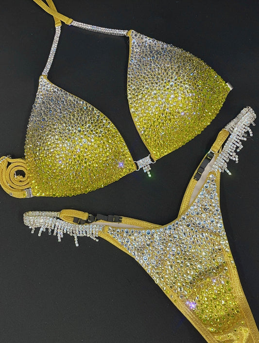 Yellow Ombré Crystal Bikini (TN222)