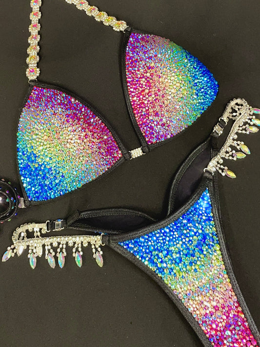 Black Bikini Suit with ombré effect (TN488)