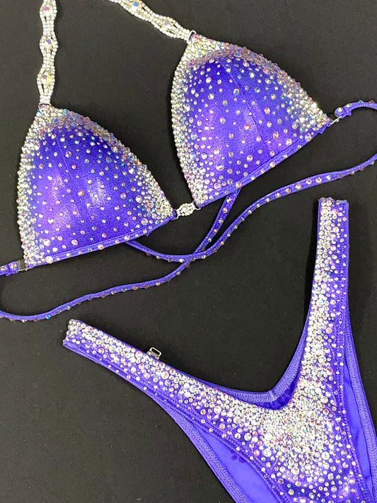 Lavender Figure suit with AB stones (TN082)