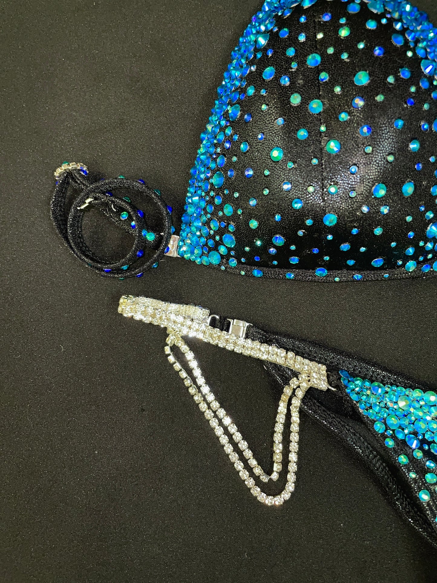 Black Bikini with Turquoise Stones (TN231)