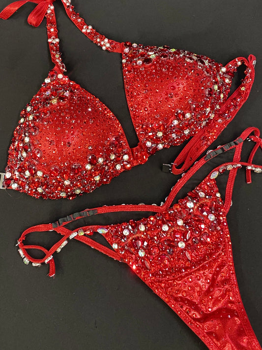 Red on Red WBFF/DIVA Suit (TN444)