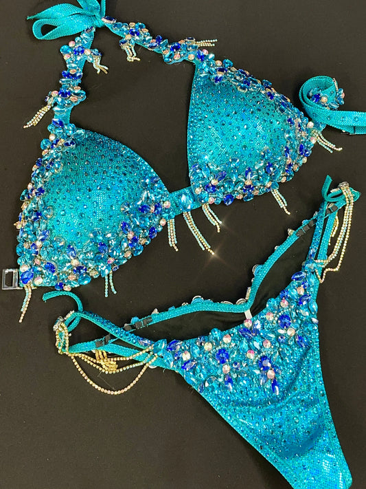 WBFF/DIVA Turquoise Suit (TN444)