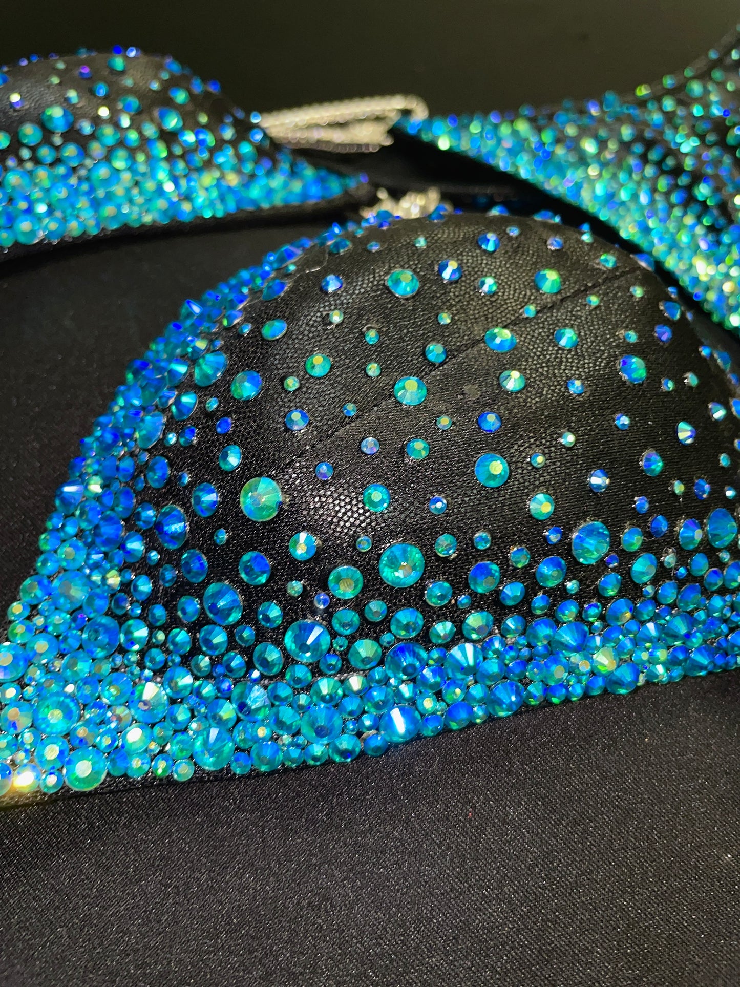 Black Bikini with Turquoise Stones (TN231)
