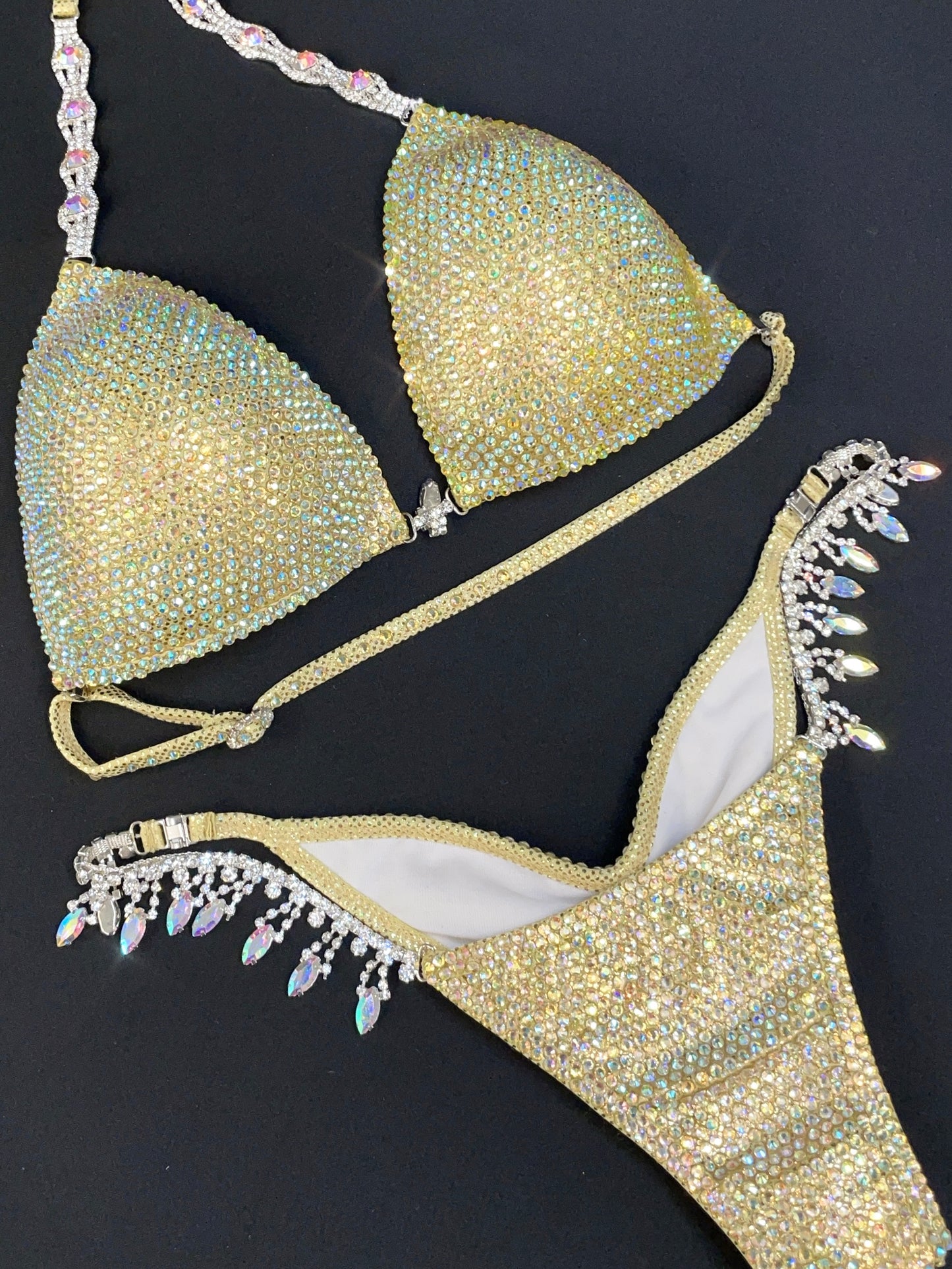 Gold Crystal Bikini with gold crystals (TN760)
