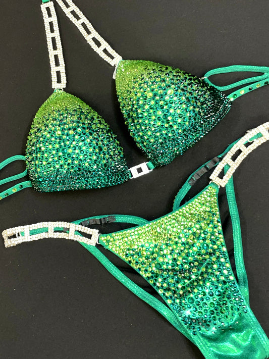 Kelly Green crystal bikini (TN585)