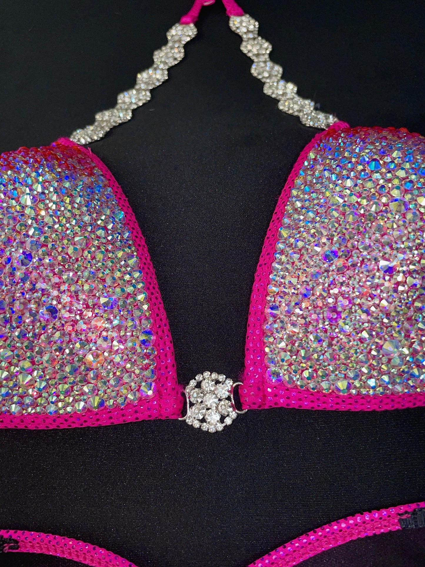 Fuchsia HOT Pink Bikini with MIX of stones (TN196)